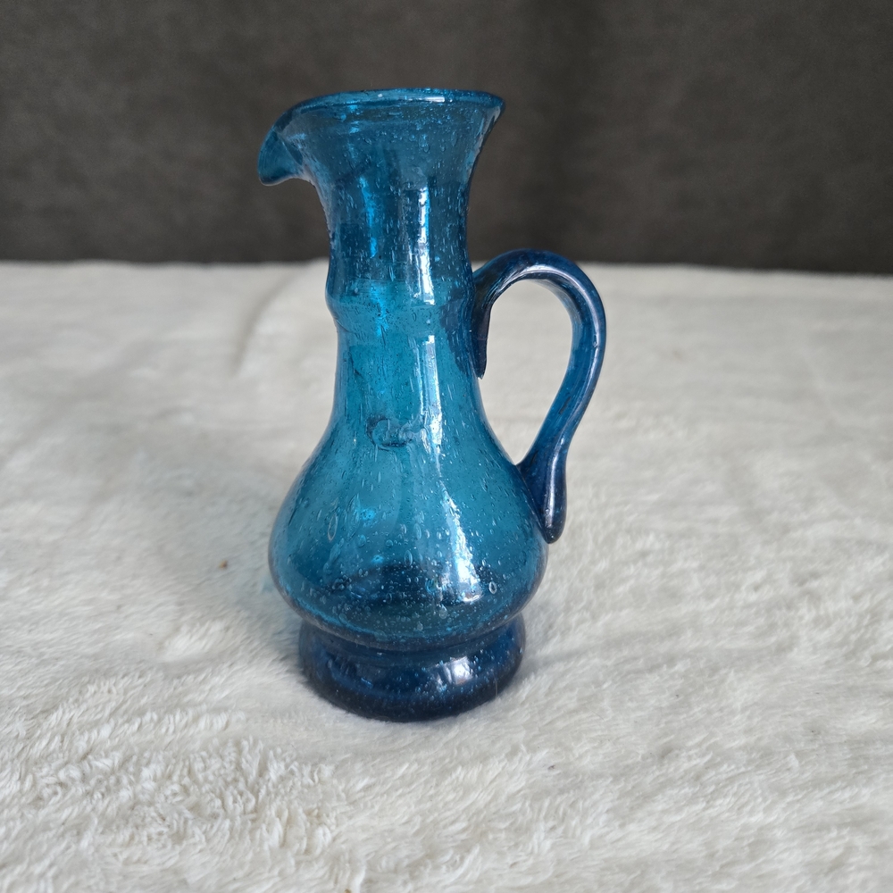 Blue Crackle Glass Vase